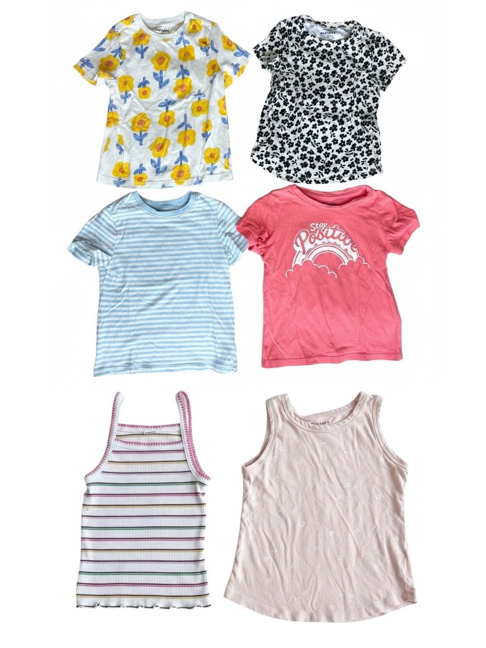 Old Navy Toddler Girls Assorted 6-Piece Summer Top and T-Shirt Bundle, Size 4T